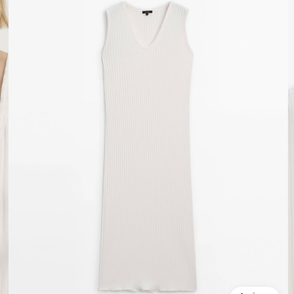 NWT Massimo Dutti off-white dress - Picture 3 of 8